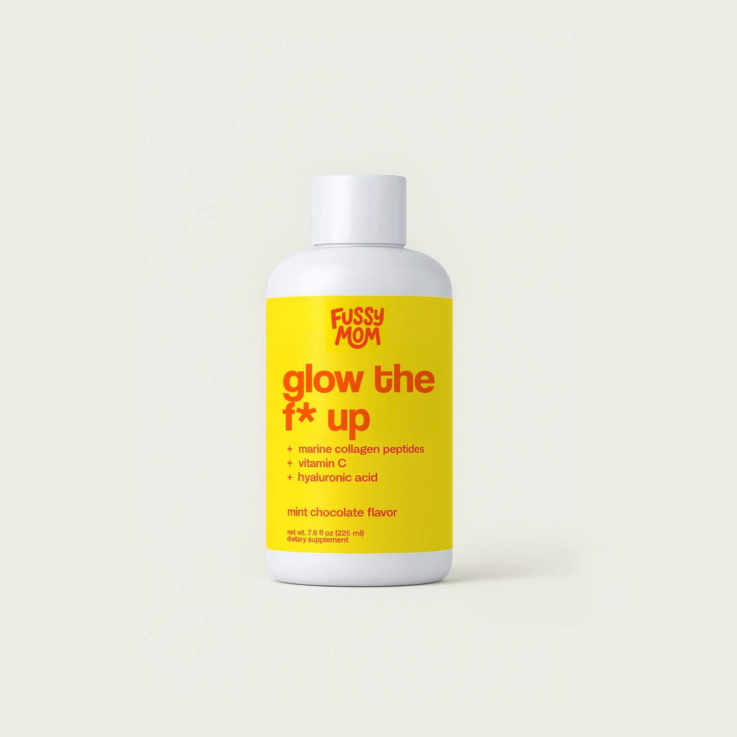 Glow the F* Up - Morikol® Marine Collagen Peptides + Vitamin C + Hyamax® Hyaluronic Acid Liquid Collagen, Chocolate Mint Flavor | Support Healthy Hair, Hydrated Skin, and Strong Nails