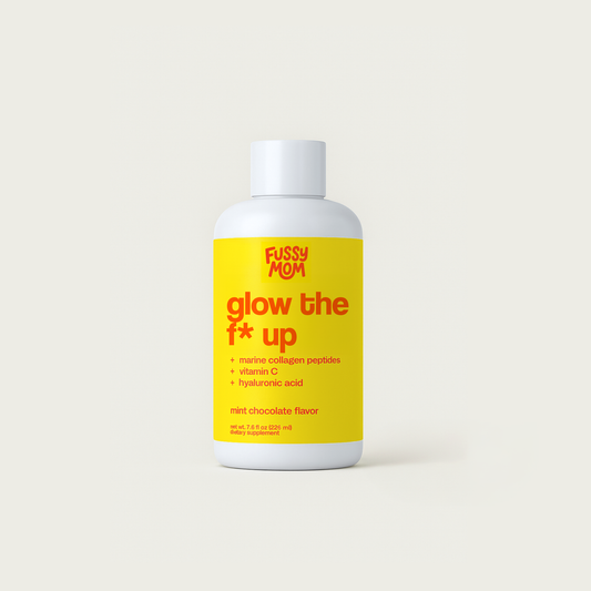 Glow the F* Up - Morikol® Marine Collagen Peptides + Vitamin C + Hyamax® Hyaluronic Acid Liquid Collagen, Chocolate Mint Flavor | Support Healthy Hair, Hydrated Skin, and Strong Nails